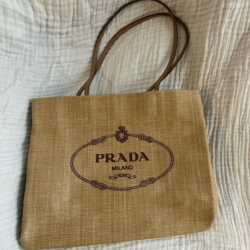 Prada St Barths Exclusive Large Logo Tote